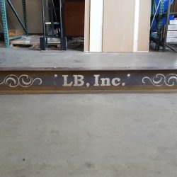 An image of a beam with LB text on it